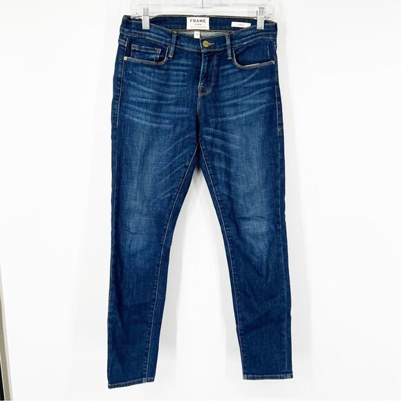 Frame Le Garçon Mid-Rise Skinny Jeans in Belgrave - Picture 1 of 7